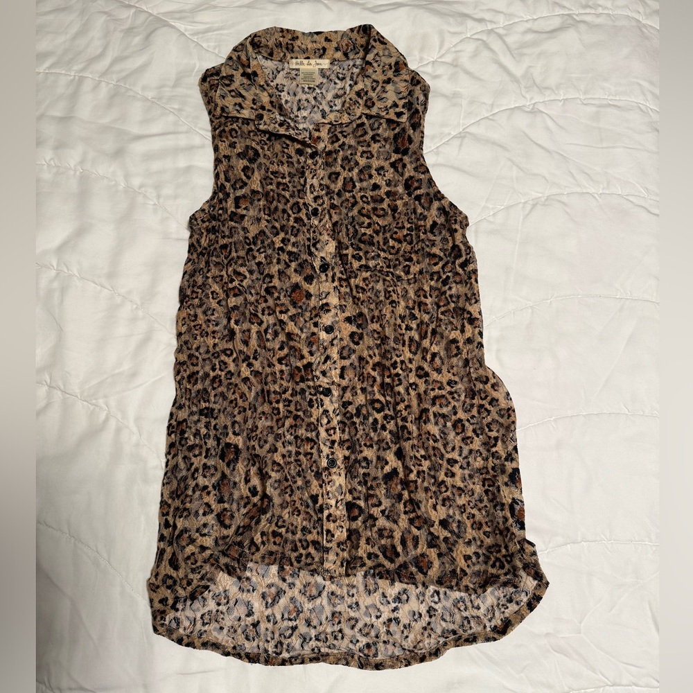 Cheetah print sleeveless tank